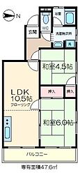 第五小崎ビル 2LDKの間取図画像