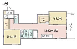 (シニア限定)ヘーベルヴィレッジ浦和本太 2LDKの間取図画像