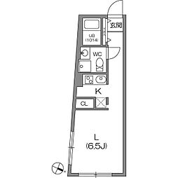 ZESTY駒沢大学II 1階1Kの間取り