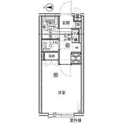 イクシオ保谷 1階1Kの間取り