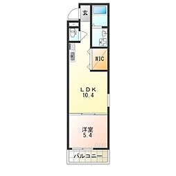 フジパレス北加賀屋ウエスト 1LDKの間取図画像
