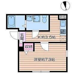 ＩＲＯＨＡ浅草 4階1Kの間取り