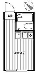 ビーネストA ワンルームの間取図画像