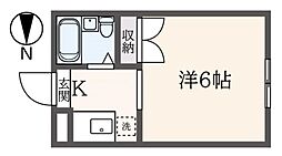 ハイムアペル（旧棟） 1階1Kの間取り