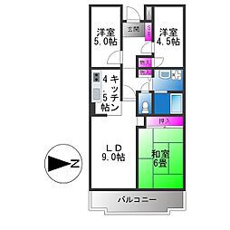 エバーグレイス森本 3LDKの間取図画像