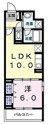 ラピスラズリ港北 1LDKの間取図画像
