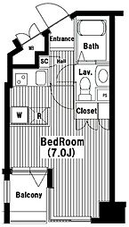 ガーラ文京本郷台 ワンルームの間取図画像