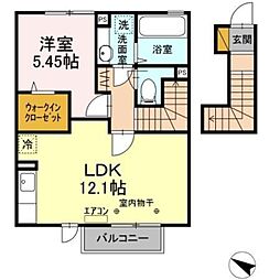 プランドール 2階1LDKの間取り