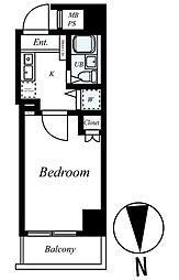 西武新宿線 下落合駅 徒歩2分の賃貸マンション 3階1Kの間取り