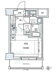 REGLUSYOKOHAMAHODOGAYA 1Kの間取図画像
