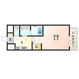 JR東海道・山陽本線 塚本駅 徒歩8分の賃貸マンション 6階1Kの間取り