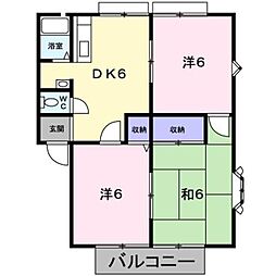 農住メゾンプレミールA 3DKの間取図画像