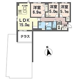 フォーシーズン南多摩 3LDKの間取図画像