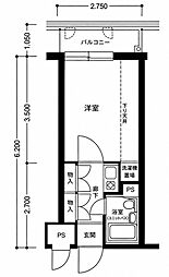 グローリア初穂新宿2 1Kの間取図画像