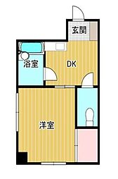 山崎ビル 3階1Kの間取り