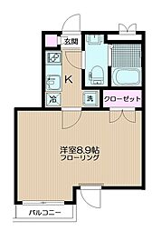 ヴェルデ中野本町 1Kの間取図画像