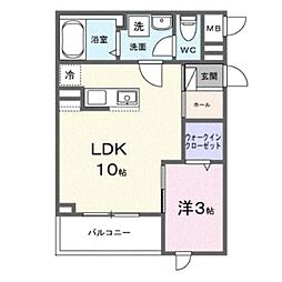 ヒカルサ志木 1LDKの間取図画像
