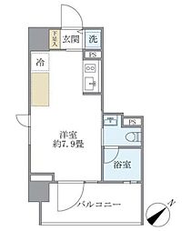 カーサヴェデュータ ワンルームの間取図画像