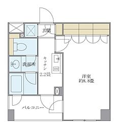 プレミアコート桜台 1Kの間取図画像