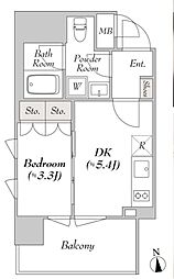 ミリアレジデンス両国 7階1DKの間取り
