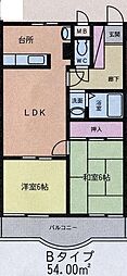 グリーンヴィラ 2LDKの間取図画像
