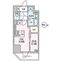 アーバンパーク扇大橋 3階1DKの間取り