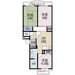 ガーデンタウンウェーブ 3DKの間取図画像