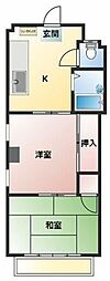 日成ビル5 2Kの間取図画像