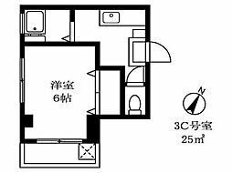 第一タケモトビル 3階1Kの間取り