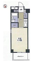 プレイス40 5階ワンルームの間取り