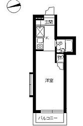 スカイコートたまプラーザ ワンルームの間取図画像