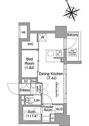 コンフォリア東葛西 3階1DKの間取り
