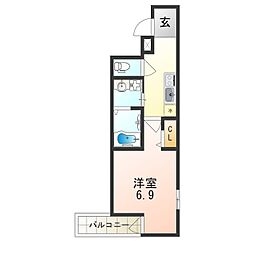 阪急千里線 下新庄駅 徒歩3分の賃貸アパート 2階1Kの間取り