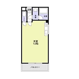 グローリーハイツ東成 2階ワンルームの間取り