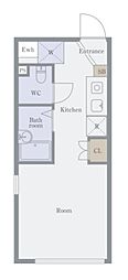 Fusion上板橋 ワンルームの間取図画像