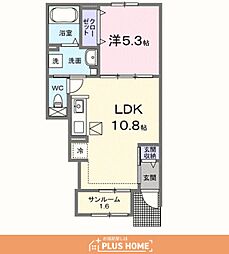 ルピエ宮前 1LDKの間取図画像