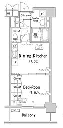 ParkAxis辰巳STAGE 1DKの間取図画像