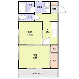 サンバレー上尾 2Kの間取図画像