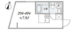 trias224 1Kの間取図画像