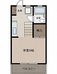 リバティ ワンルームの間取図画像