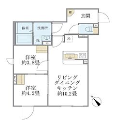 EXAM AKASAKA 2LDKの間取図画像