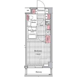プレール・ドゥーク元住吉 1Kの間取図画像