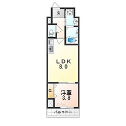FREEDOM residence堺寺地町 1LDKの間取図画像