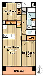 ロイヤルパークス若葉台 11階2LDKの間取り