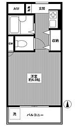 西武新宿線 井荻駅 徒歩17分の賃貸マンション 3階ワンルームの間取り