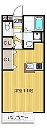 モンターニュ 1Kの間取図画像