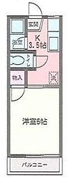 ビクトリアミューズ 1Kの間取図画像