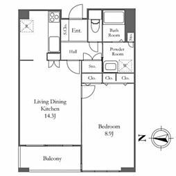 リバーシティ21イーストタワーズ2 1LDKの間取図画像
