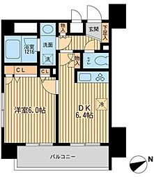 ラポール三田 9階1DKの間取り