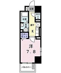 エスペランサ国立 5階1Kの間取り
